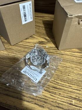 C7725 Rejuvenation Octagon Crystal Door Knob Collar Finish Brushed Nickel Four