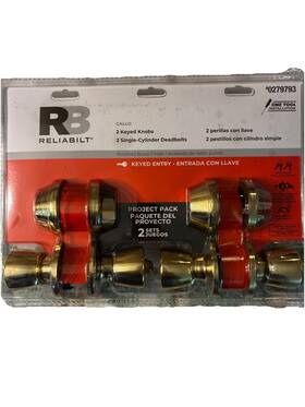 0279793 Reliabilt Gallo Two Polished Brass Finish Keyed Entry Door Knobsset New In Box