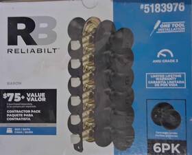 5183976 Reliabilt #5183977 Baron Black Matte Finish 6pk New