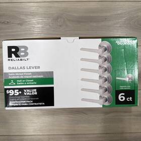 Reliabilt 883351999380 Satin Nickel Passage Door Handle Hall And Closet 6-pack