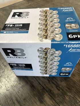 93680-012 Reliabilt Bed Bath Door Knob Contractor 6 Ansi Grade 3 Free Shipping