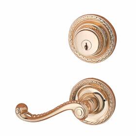 20963 Renovators Supply Manufacturing Ornate Traditionally Roped Solid Brass Door Lock Set Complete Kit With Lev