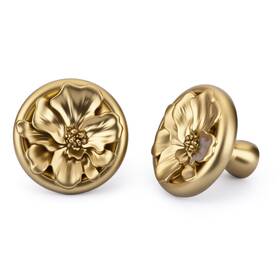 Rergy Ls4725et-8 A-zm 8 Pack Cabinet Knobs For Drawer Dresser Closet Flower Shape Lemen Gold