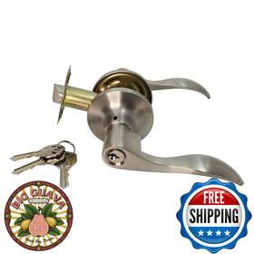 B07smby6jm Ri-key Security Lever Door Lock Entry Keyed Cylinder Wave Handle 3 Keys Stainles