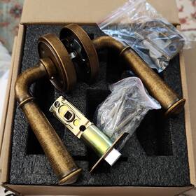 K222-al55 Rml Antique Brass Metal Passage Door Lever Set Easy To Install
