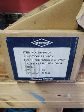 89060004 Rockwell Security Brass Door Handle Item #