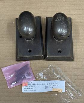 E414 Rocky Mountain K204 Pair Egg Door Knob And Escutcheon - Silicon Bronze Medium