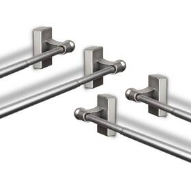 Amn-mag916-15-4pc Rod Desyne Magnetic 7/16 Inch 9-16 Long - Satin Nickel Set Of 4