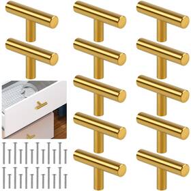 14tzbs0002 Romeda 12 Pack Gold Cabinet Knobs 2in Single Hole Hardware With Scre