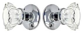 Roussousa 691324753125 Crystal Fluted Glass French Door Dummy Knob Set With All Hardware To Install