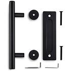 Rpbla081 Black Barn Door Pull Handle Set Inch Round 691953061097