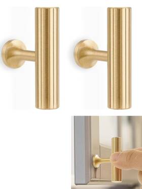 Ridges-50mm-4p Rzdeal 4pcs Solid Brass Gold Cabinet Pulls Single Hole T Bar Handles 2-inch