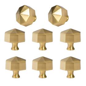 Rz-01364 Rzdeal Solid Brass Knobs Beautiful Brushed Gold Kitchen Cabinet Contemp