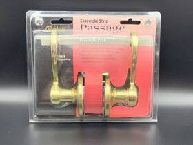78420 S.parker S. Chadwick Style Passage Polished Brass Door Handle Lever Set