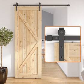 Hm2007-s Sankeytew 6 Feet Heavy Duty Sturdy Sliding Barn Door Hardware Kit-smoothly And Quietly-