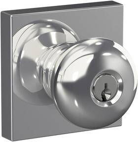 F51aply625col Schlage 043156047420 F51a-ply-col Plymouth Single Cylinder Keyed Entry Door - Chrome