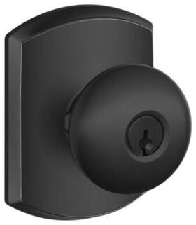 F51aply622grw Schlage 043156077267 F51a-ply-grw Plymouth Keyed Entry Single Cylinder Door - Black