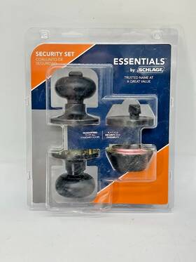 Vc60 Schlage 043156098859 Jeffir Aged Bronze Single Cylinder Deadbolt And Keyed Entry Door Knob Combo Pack