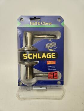Schlage 043156099221 Essential Hall And Closet Lever Set Aged Bronze