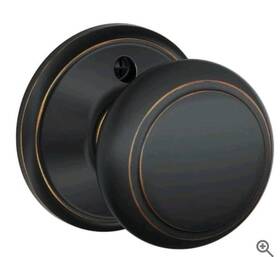10-027 Schlage 043156117260 F10 And 716 16-080 Andover Hall Closet Knob Aged Bronze