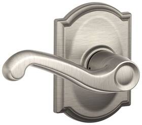 F10fla619cam Schlage 043156120345 F10-fla-cam Flair Passage Door Lever Set - Nickel