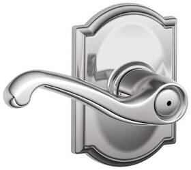 F40fla625cam Schlage 043156120529 F40-fla-cam Flair Privacy Door Lever Set - Chrome