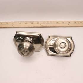 F10geo619cam Schlage 043156121366 Georgian Door Knob Satin Nickel
