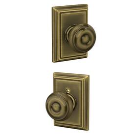 F10geo609add Schlage 043156149117 Addison Collection Georgian Passage Knob Antique Brass