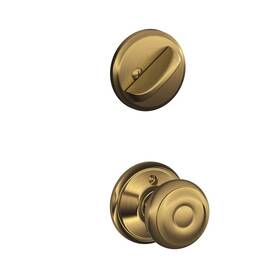 Schlage 043156165575 F59 Geo 609 Georgian Interior Knob With Deadbolt Antique Brass Half