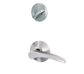 Schlage 043156172559 F59 Mnh 619 Lh Manhattan Interior Lever With Deadbolt Satin Nickel Lt Hand