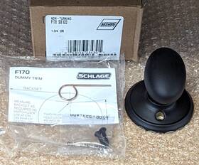 F170 Schlage 043156234301 Non-turning Sie 622 Matte Black Siena Single Dummy Door Knob