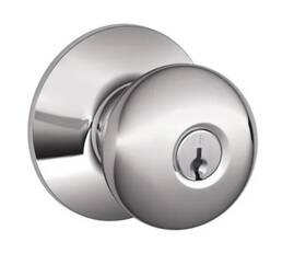 F51aply625 Schlage 043156240463 Plymouth Keyed Entry Door Knob Set Polished Chrome F51aply