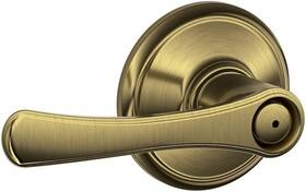 Schlage 043156330492 Avila Bed And Bath Lever Antique Brass