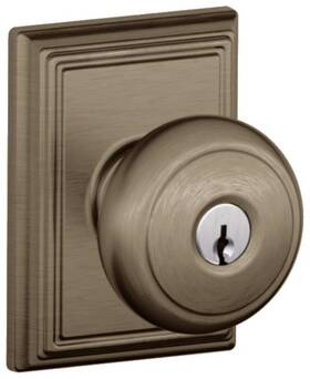 Schlage 043156428052 F51-and-add Andover Keyed Entry Door Knob Set - Grey