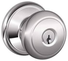 Schlage 043156428083 F51-and Andover Keyed Entry Door Knob Set - Chrome