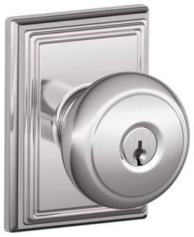 Schlage 043156428090 F51-and-add Andover Keyed Entry Door Knob Set - Chrome