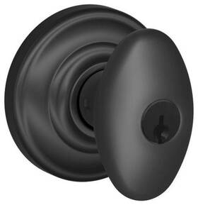 Schlage 043156429875 F51-sie-716-and 1 And 3/4 Siena Keyed Entry Door Knob Set Matt Black