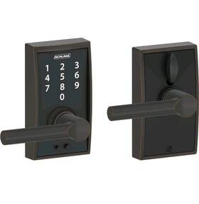 Fe695 Schlage 043156434510 Touch Century Lock With Broadway Lever Aged Bronze Cen 716 Brw