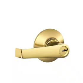 F51a Schlage 043156435791 Elan Keyed Entry Door Handle In Bright Brass - Ela 505