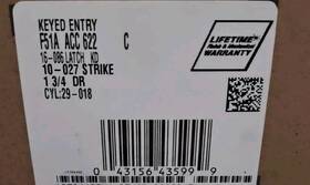 F51a Schlage 043156435999 Accent Matte Black Keyed Entry Door Lock Lever Handle Acc 622