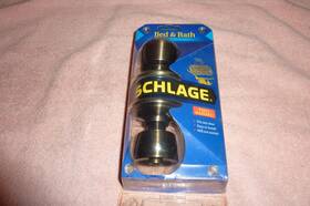 F40v Schlage 043156450992 New R/l Handed Antique Brass Bed And Bath Knob