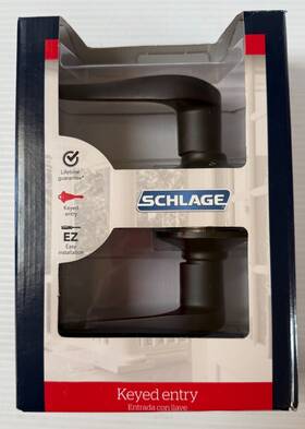 Schlage 043156451067 Sacramento Aged Bronze Keyed Entry Door Lock Handle Lever F51 V Sac 716