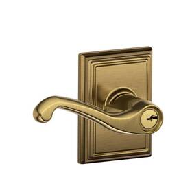 F51a Schlage 043156452569 Fla 609 Add Flair Lever With Addison Trim Keyed Entry Lock Antique