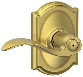 Schlage 043156490899 F40-acc-cam Accent Privacy Door Lever Set - Brass