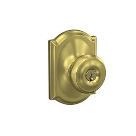 F51ageo608cam Schlage 043156517497 F51a-geo-cam Georgian Keyed Entry Single Cylinder Door - Brass