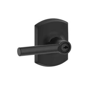 Schlage 043156719563 Broadway Matte Black Passage Hall/closet Door Handle With Greenwich Trim