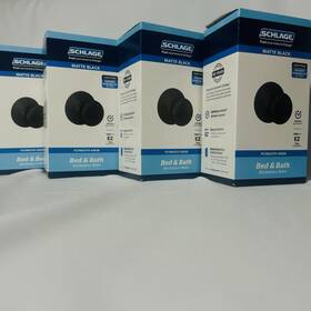Schlage 043156719761 Privacy Door Knob In Matte Black For Bed/bath Plymouth F40 G Ply 622 4ea