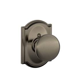 Schlage 043156791521 Plymouth Knob With Camelot Trim Non-turning Lock Antique Pewter F17