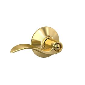 Schlage 043156794638 F40 Acc 605 Accent Door Lever Bed And Bath Privacy Lock Bright Brass