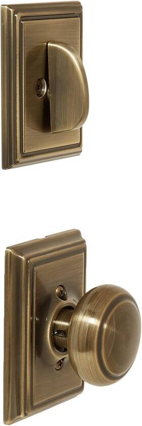 Schlage 043156802982 Andover Interior Knob Set With Deadbolt Antique Brass F59and609add